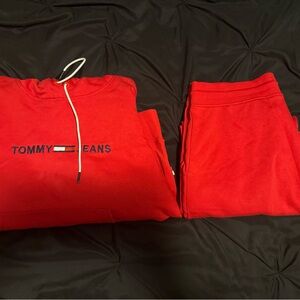Tommy Hilfiger Red Hoodie and sweatpants